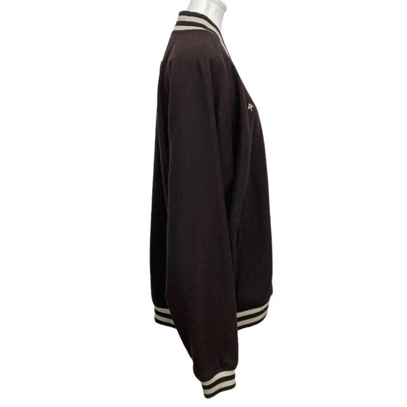 LRG MEN'S BROWN THE NATURAL WOOL BLEND EMBROIDERED VARSITY JACKET - XL - Picture 2 of 13